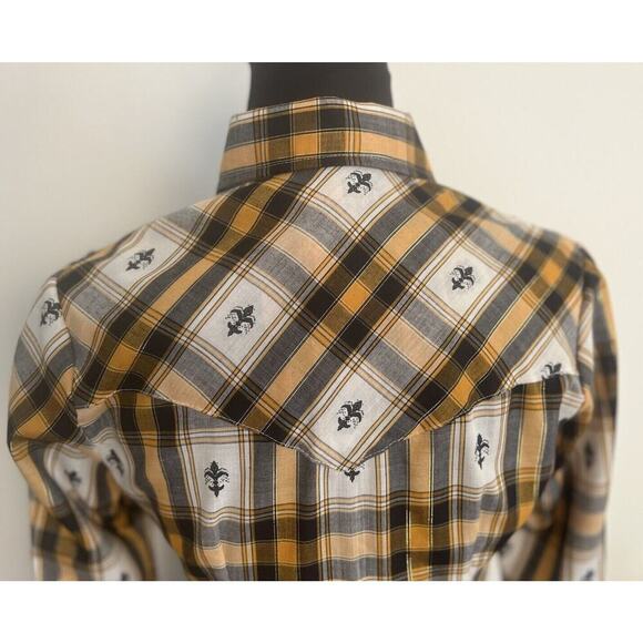 Vintage Miller Women’s Sz 9/10(*XS) Western Plaid  Embroidered Pearl Snap Shirt - Picture 5 of 10